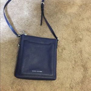 Marc Jacobs leather cross body bag in navy